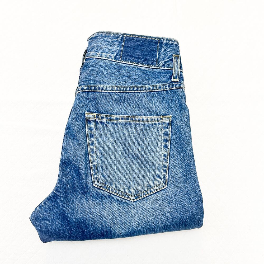 AMO Tulip Jean Dark Vintage Zip Fly Denim Jeans Straight Leg Med Wash Size 27